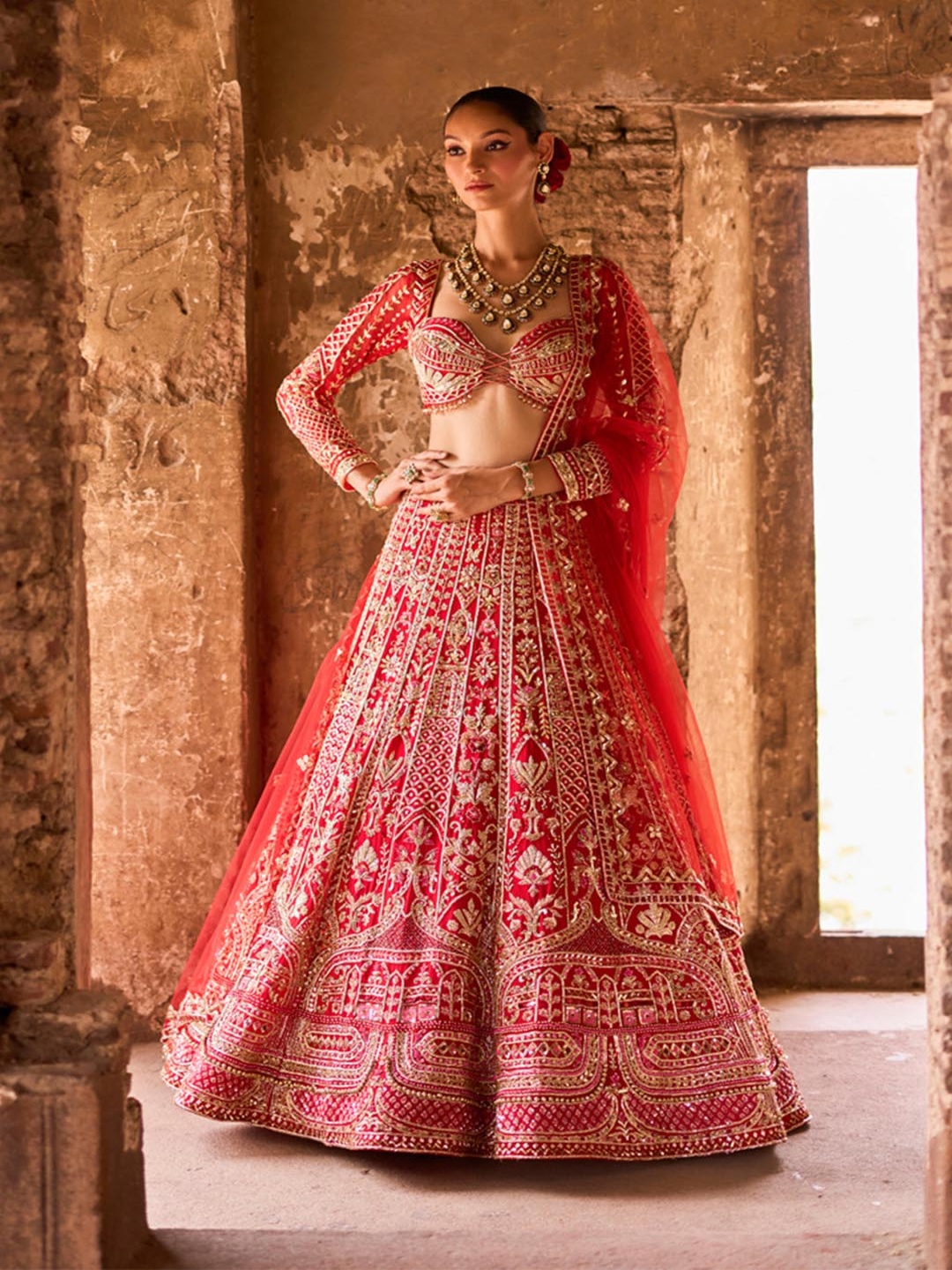 KIASA By Ronak & Shruti Embellished Ready to Wear Lehenga Blouse With Dupatta, Red
KIASA By Ronak & Shruti Embellished Ready to Wear Lehenga Blouse With Dupatta, Red