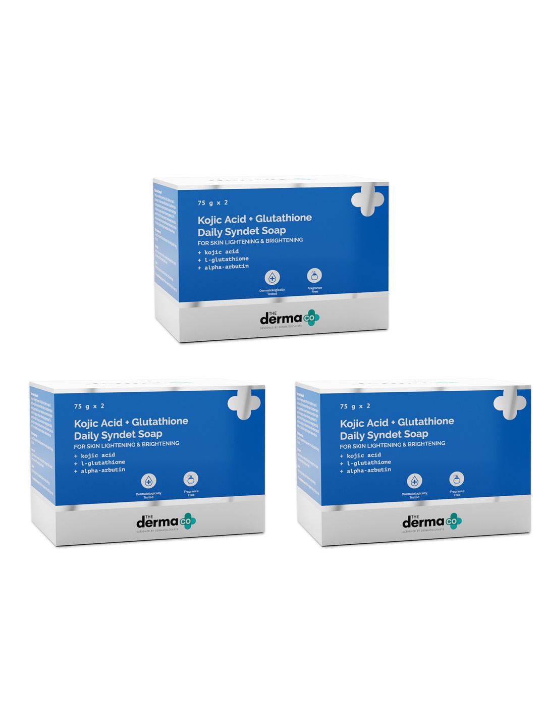 The Derma co. Set Of 3 Kojic Acid + Glutathione Daily Soap with Alpha-Arbutin - 75 g Each, Blue
The Derma co. Set Of 3 Kojic Acid + Glutathione Daily Soap with Alpha-Arbutin - 75 g Each, Blue