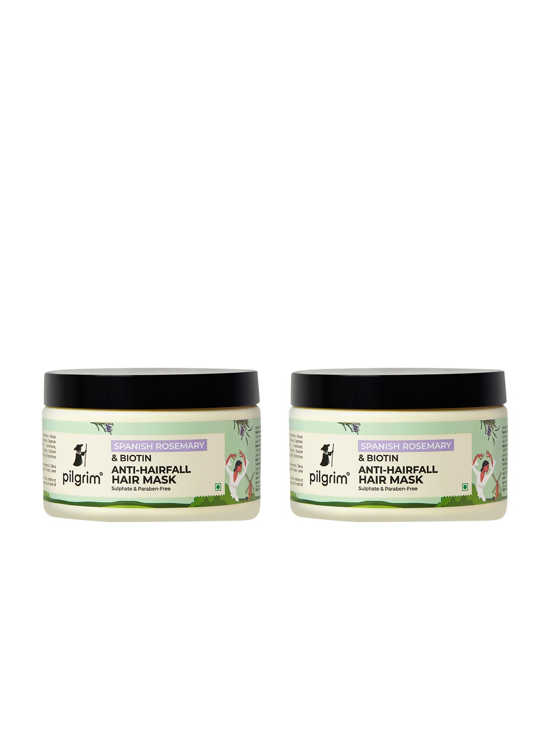 Pilgrim Set of 2 Spanish Rosemary Anti-Hairfall Hair Mask With Biotin - 200g each, Green
Pilgrim Set of 2 Spanish Rosemary Anti-Hairfall Hair Mask With Biotin - 200g each, Green