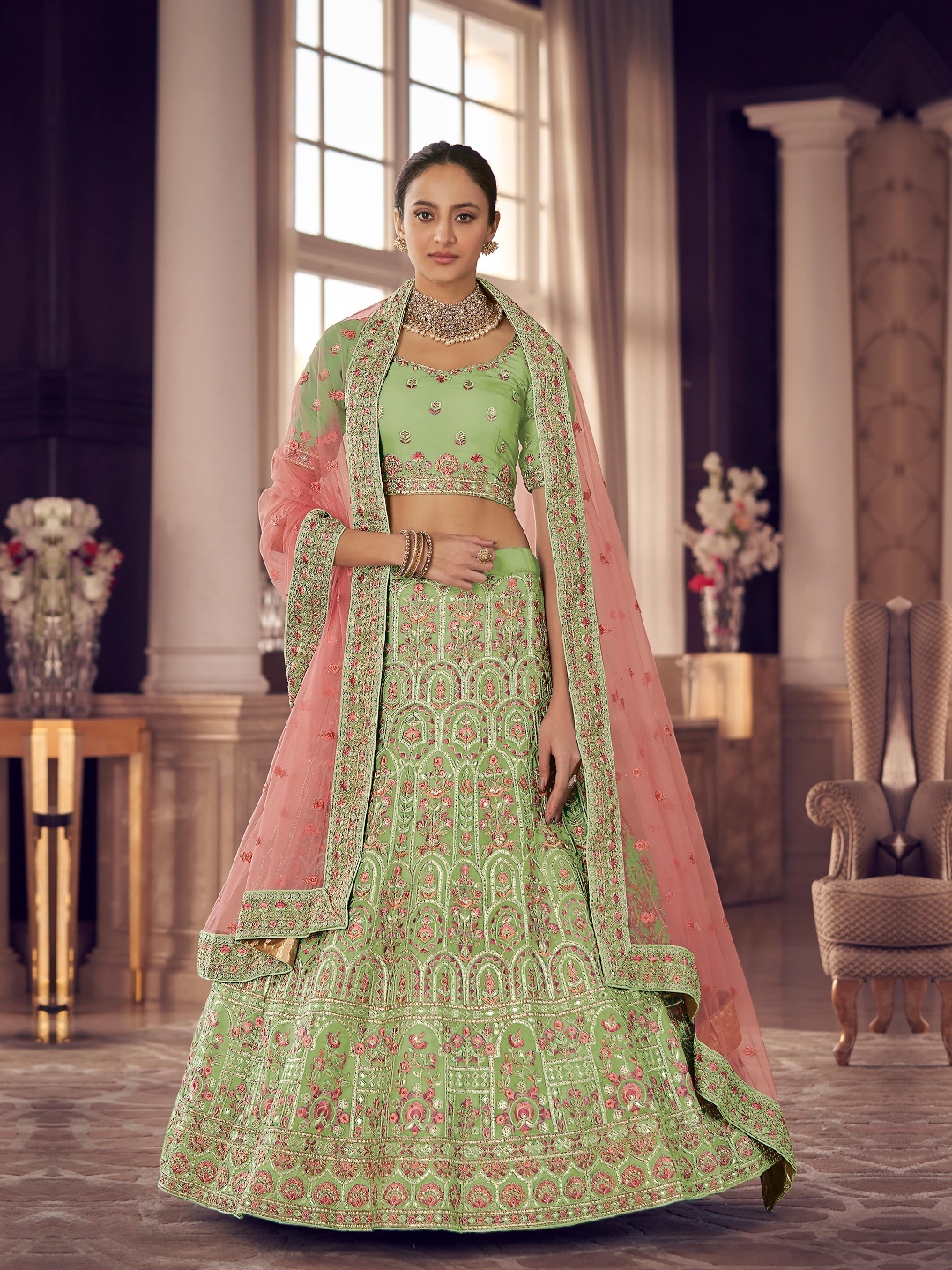 Fusionic Embroidered Semi-Stitched Lehenga & Unstitched Blouse With Dupatta, Green
Fusionic Embroidered Semi-Stitched Lehenga & Unstitched Blouse With Dupatta, Green