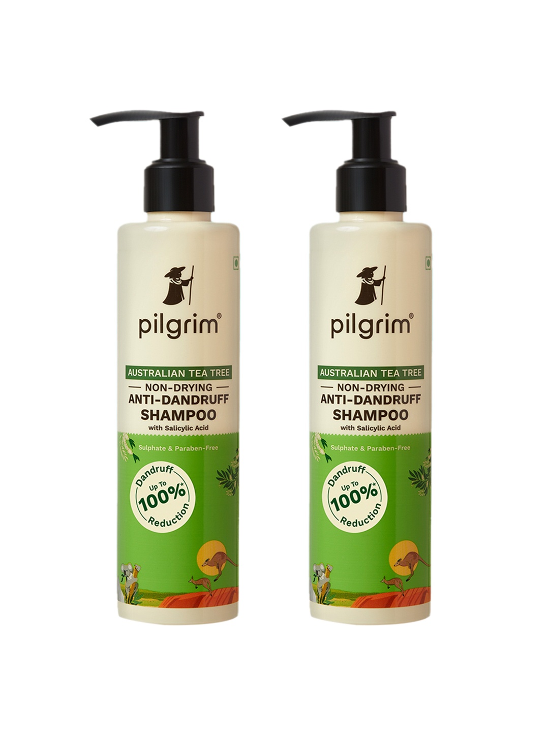 Pilgrim 2-Pcs Australian Tea Tree Anti-Dandruff Shampoo With Salicylic Acid - 200 ml each, Green
Pilgrim 2-Pcs Australian Tea Tree Anti-Dandruff Shampoo With Salicylic Acid - 200 ml each, Green