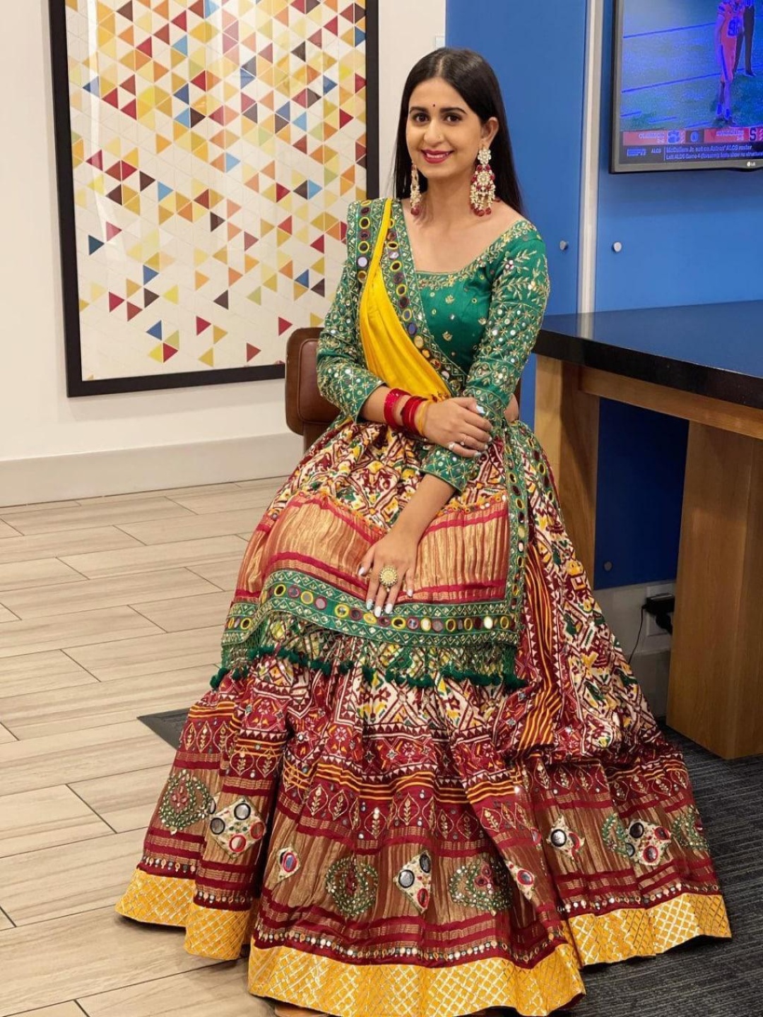 MAHALASA Printed Mirror Work Ready to Wear Lehenga & Unstitched Blouse With Dupatta, Green
MAHALASA Printed Mirror Work Ready to Wear Lehenga & Unstitched Blouse With Dupatta, Green