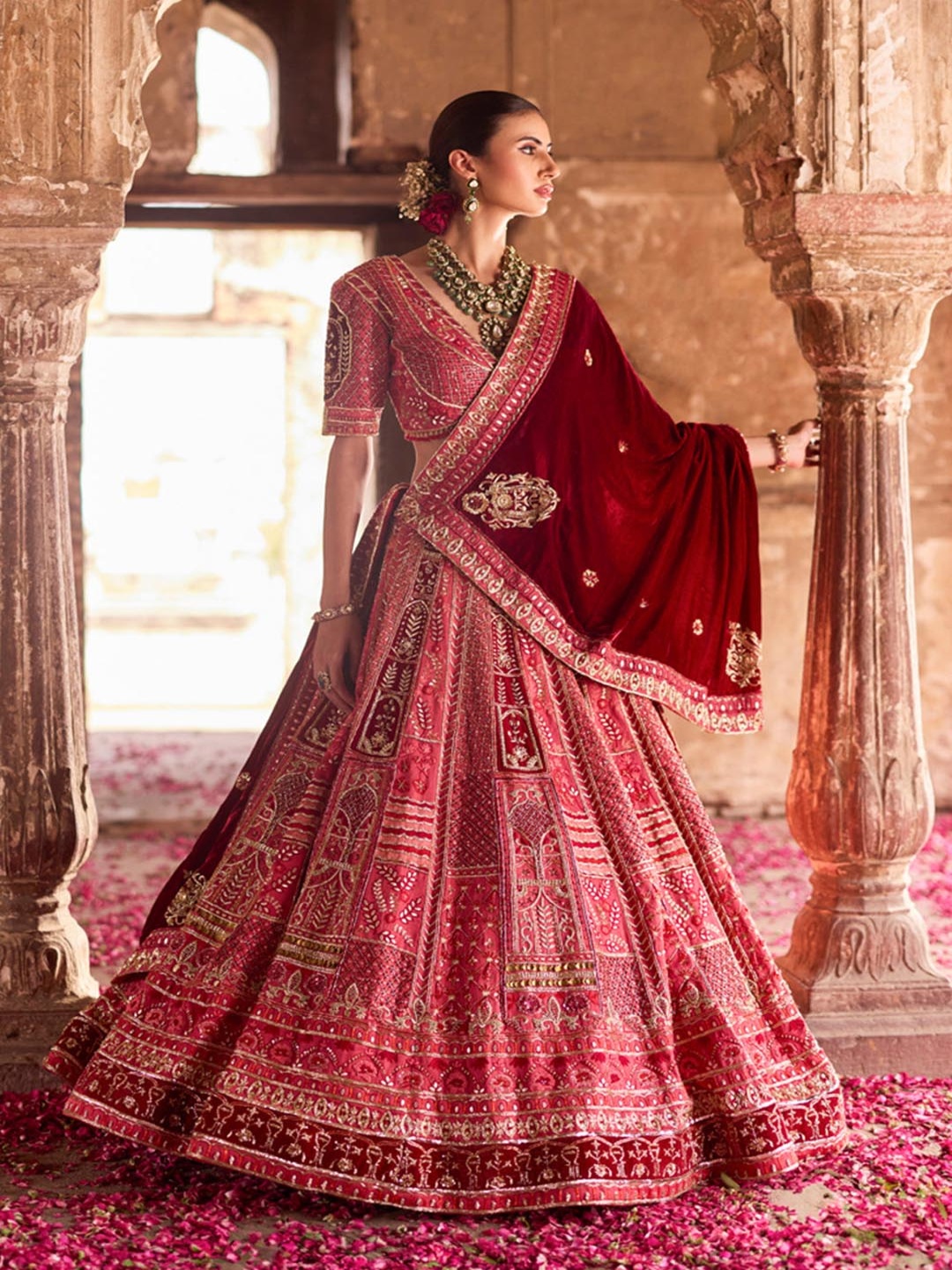 KIASA By Ronak & Shruti ARIANA Embellished Beads and Stones Ready To Wear Lehenga Choli, Red
KIASA By Ronak & Shruti ARIANA Embellished Beads and Stones Ready To Wear Lehenga Choli, Red