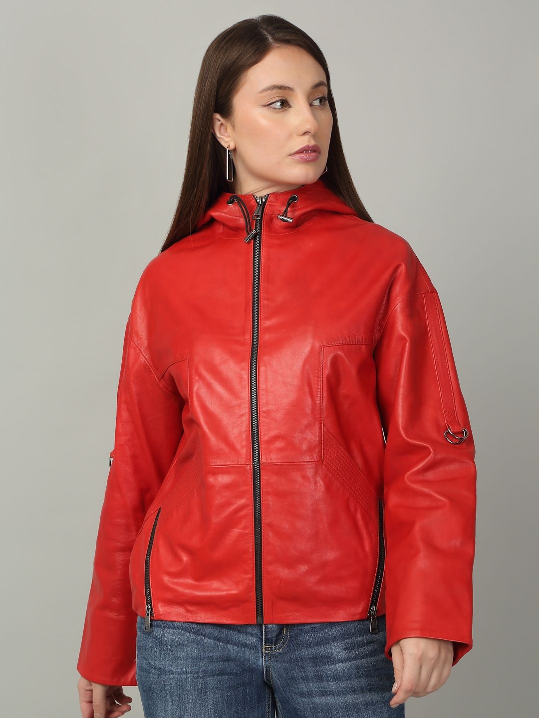 Teakwood Leathers Women Hooded Solid Leather Casual Leather Lightweight Jacket, Red
Teakwood Leathers Women Hooded Solid Leather Casual Leather Lightweight Jacket, Red
