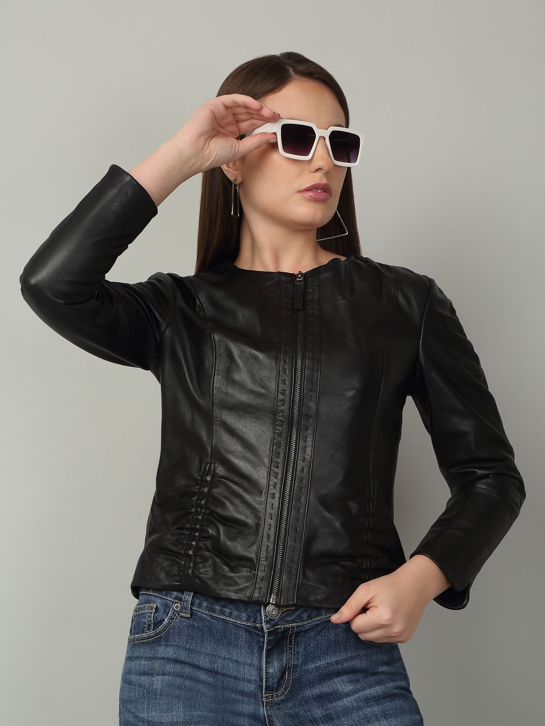 Teakwood Leathers Women Collarless Solid Leather Casual Leather Lightweight Jacket, Black
Teakwood Leathers Women Collarless Solid Leather Casual Leather Lightweight Jacket, Black