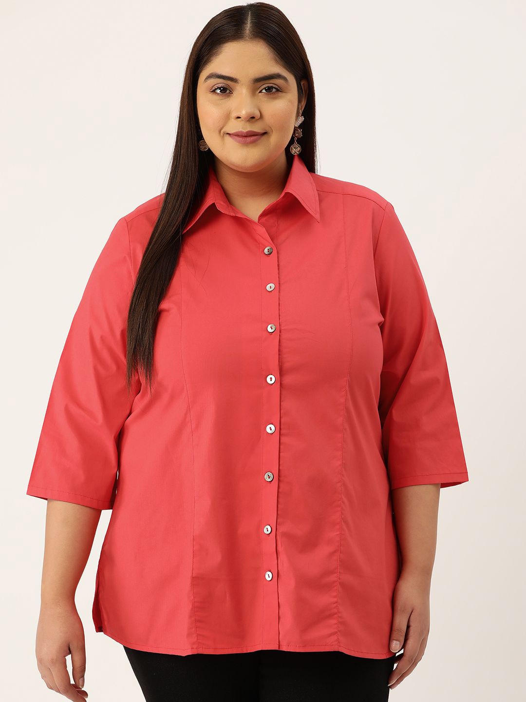 theRebelinme Women Plus Size Oversized Fit Spread Collar Solid Cotton Casual Shirt, Peach
theRebelinme Women Plus Size Oversized Fit Spread Collar Solid Cotton Casual Shirt, Peach