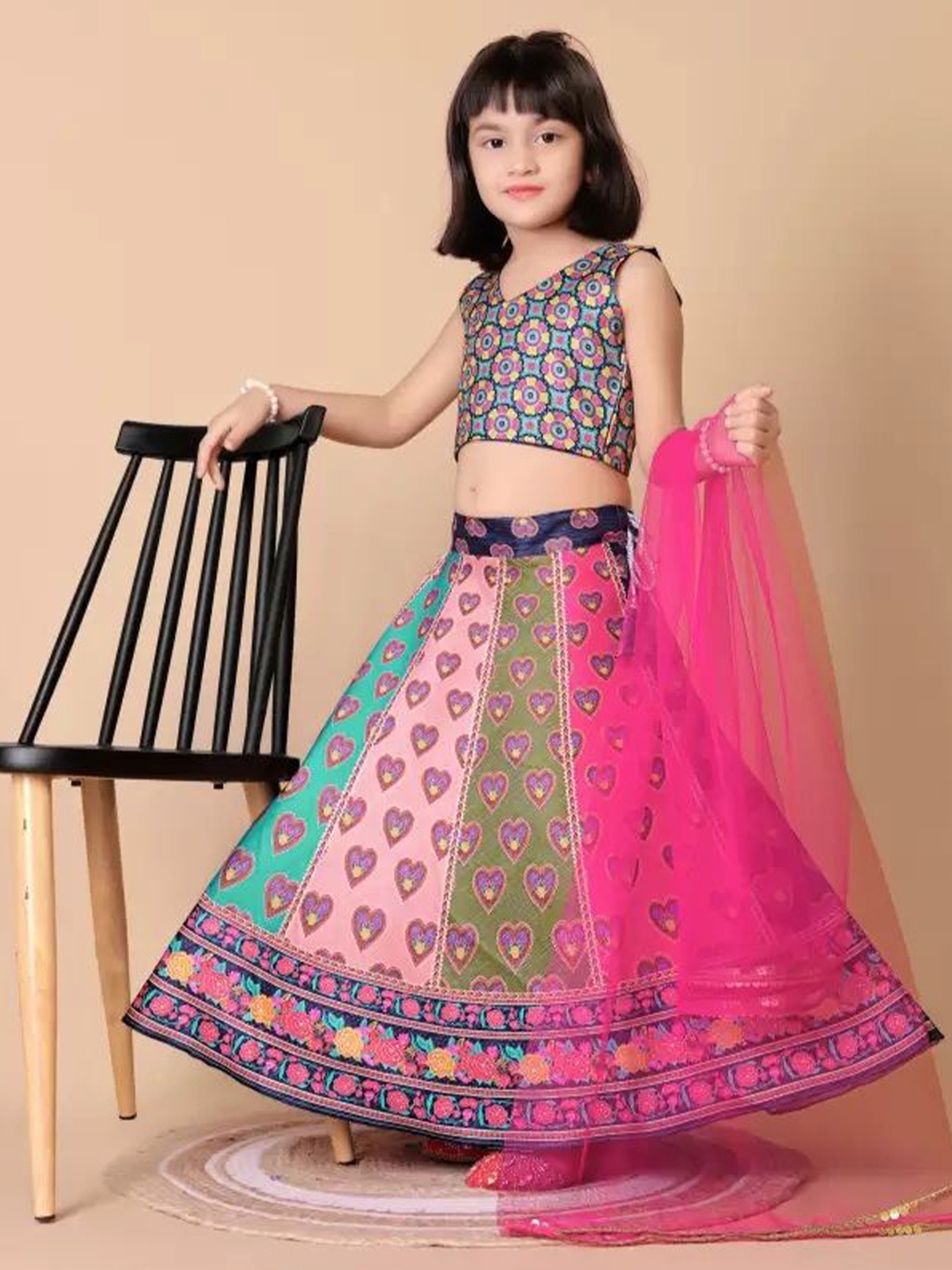 BAESD Girls Printed Ready to Wear Lehenga & Blouse With Dupatta, Pink
BAESD Girls Printed Ready to Wear Lehenga & Blouse With Dupatta, Pink