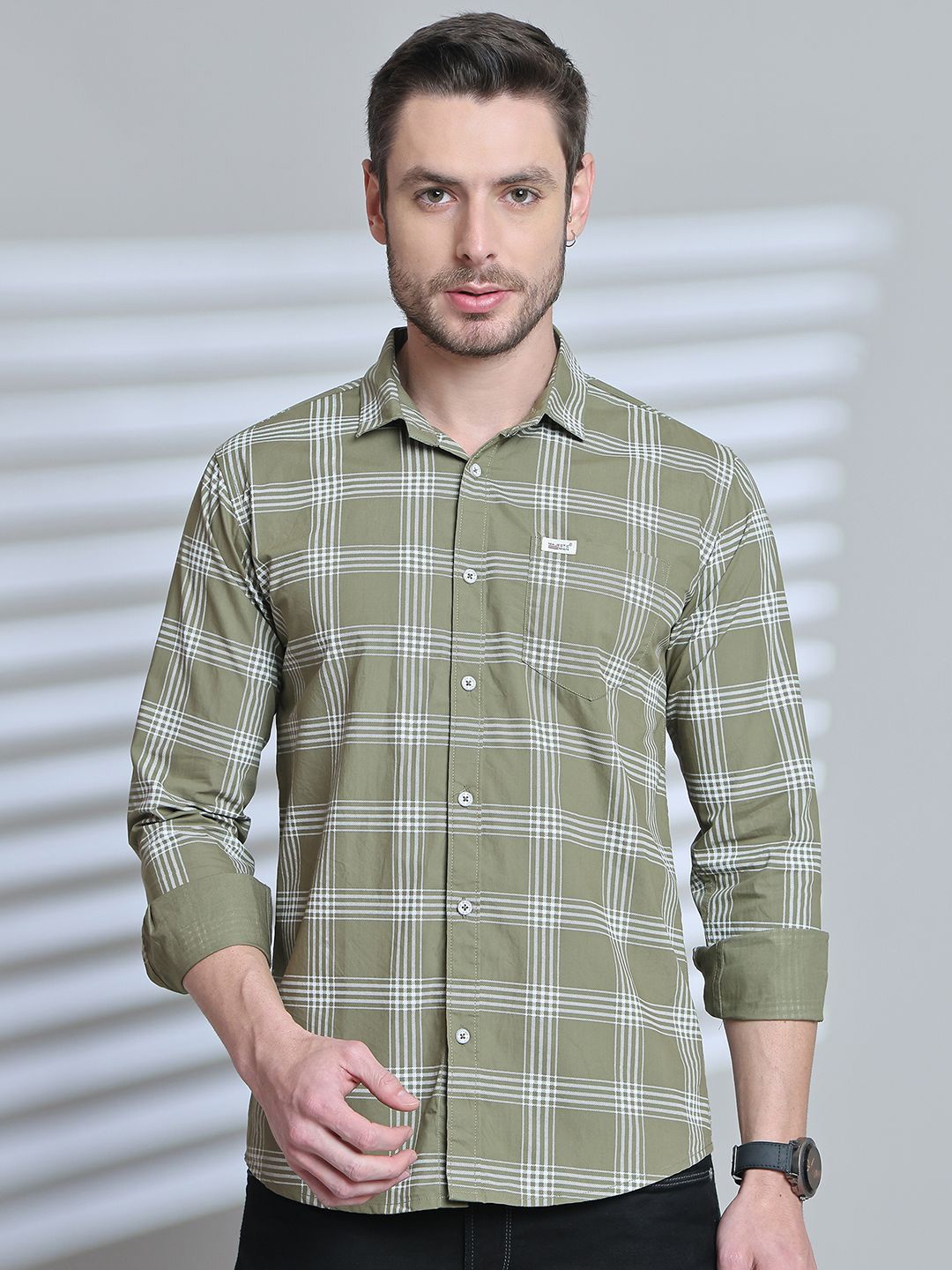 Majestic Man Comfort Slim Fit Spread Collar Tartan Checked Cotton Casual Shirt, Olive
Majestic Man Comfort Slim Fit Spread Collar Tartan Checked Cotton Casual Shirt, Olive