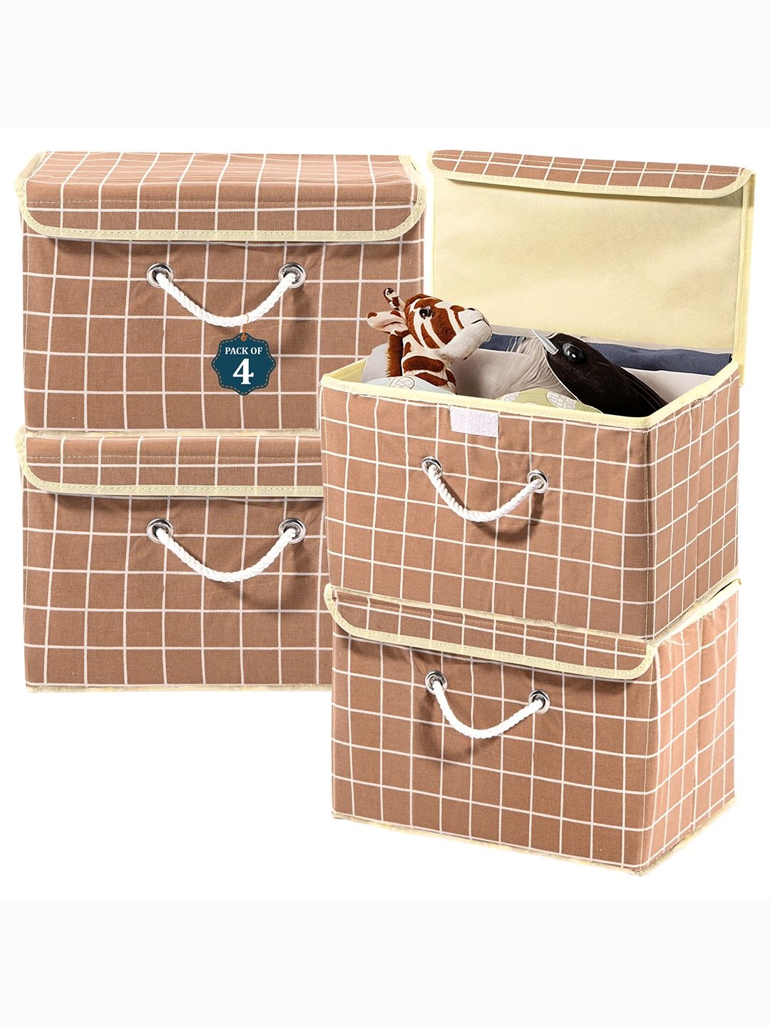 Kuber Industries Brown & White 4 Pieces Checked Cotton Multipurpose Drawer Organisers
Kuber Industries Brown & White 4 Pieces Checked Cotton Multipurpose Drawer Organisers
