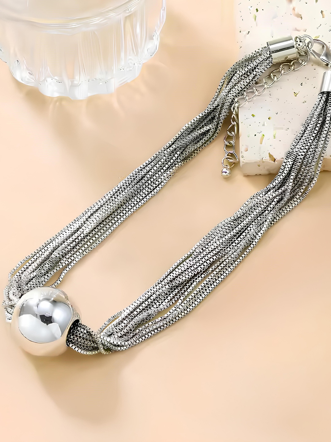 KARISHMA KREATIONS Silver-Plated Stainless Steel Anti Tarnish Retro Multi-Layered Necklace
KARISHMA KREATIONS Silver-Plated Stainless Steel Anti Tarnish Retro Multi-Layered Necklace