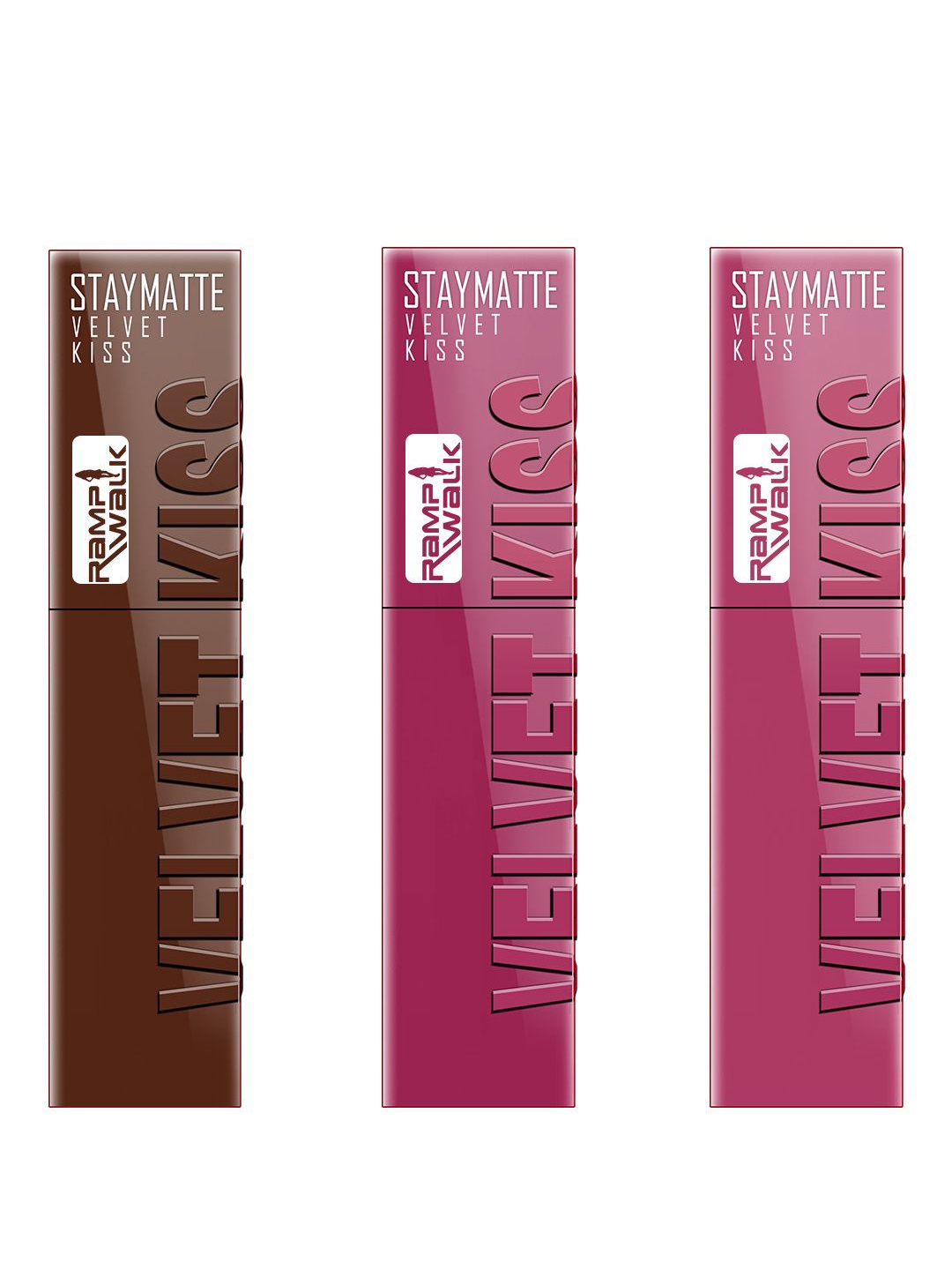 Ramp Walk Velvet Kiss Set Of 3 Waterproof Liquid Lipstick - 3.5 ml Each-Shade 07-08-10, Brown
Ramp Walk Velvet Kiss Set Of 3 Waterproof Liquid Lipstick - 3.5 ml Each-Shade 07-08-10, Brown
