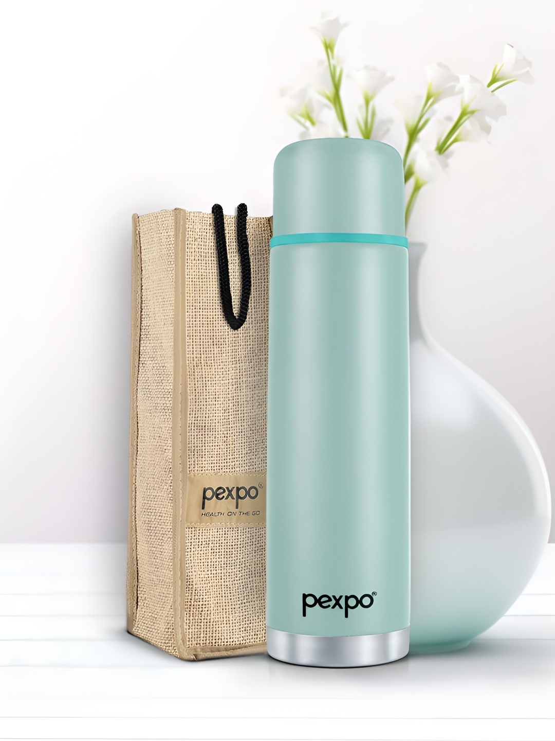 Pexpo Flamingo Sea Green ISI Certified Thermosteel Hot & Cold Flask Water Bottle 1000ml
Pexpo Flamingo Sea Green ISI Certified Thermosteel Hot & Cold Flask Water Bottle 1000ml