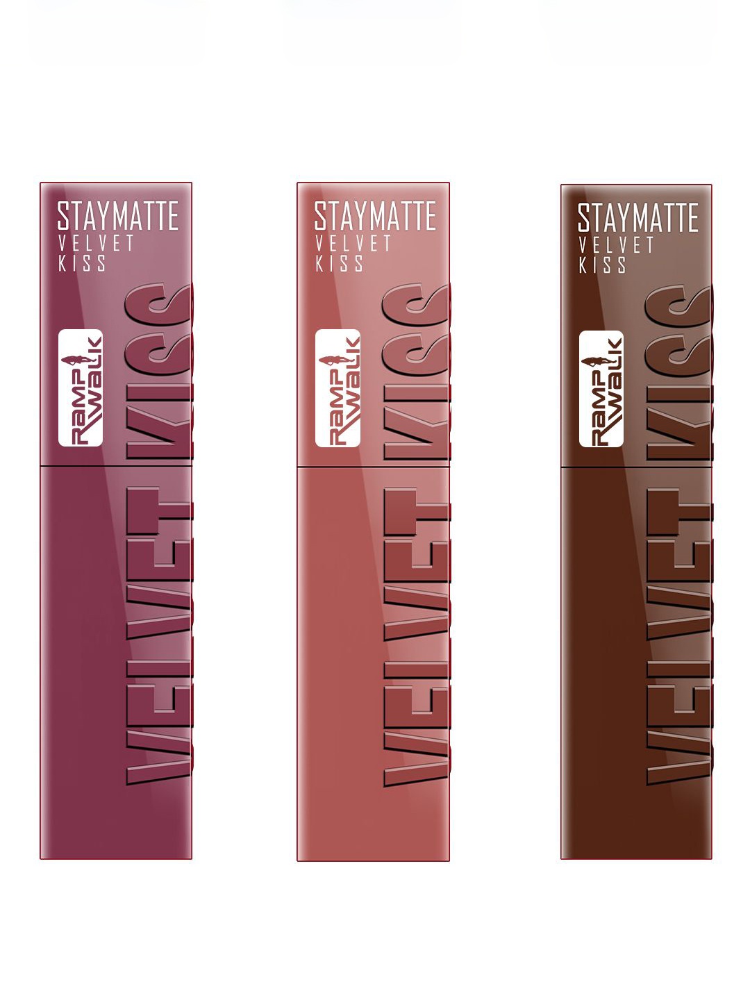 Ramp Walk Velvet Kiss Set Of 3 Waterproof Liquid Lipstick - 3.5 ml Each-Shade 04-05-07, Brown
Ramp Walk Velvet Kiss Set Of 3 Waterproof Liquid Lipstick - 3.5 ml Each-Shade 04-05-07, Brown