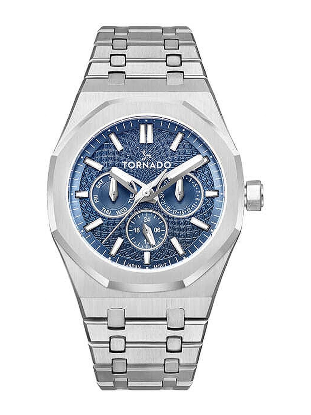 TORNADO Men Dial & Stainless Steel Bracelet Style Straps Analogue Multi Function Watch T23104-SBSL, Blue
TORNADO Men Dial & Stainless Steel Bracelet Style Straps Analogue Multi Function Watch T23104-SBSL, Blue