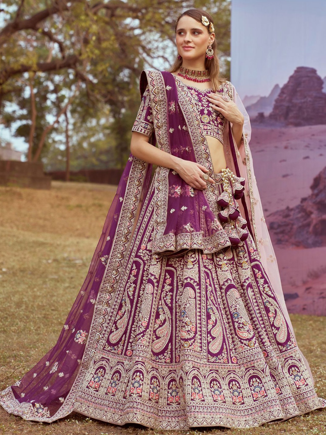 panchhi Floral Embroidered Beads and Stones Silk Semi-Stitched Lehenga Choli, Purple
panchhi Floral Embroidered Beads and Stones Silk Semi-Stitched Lehenga Choli, Purple