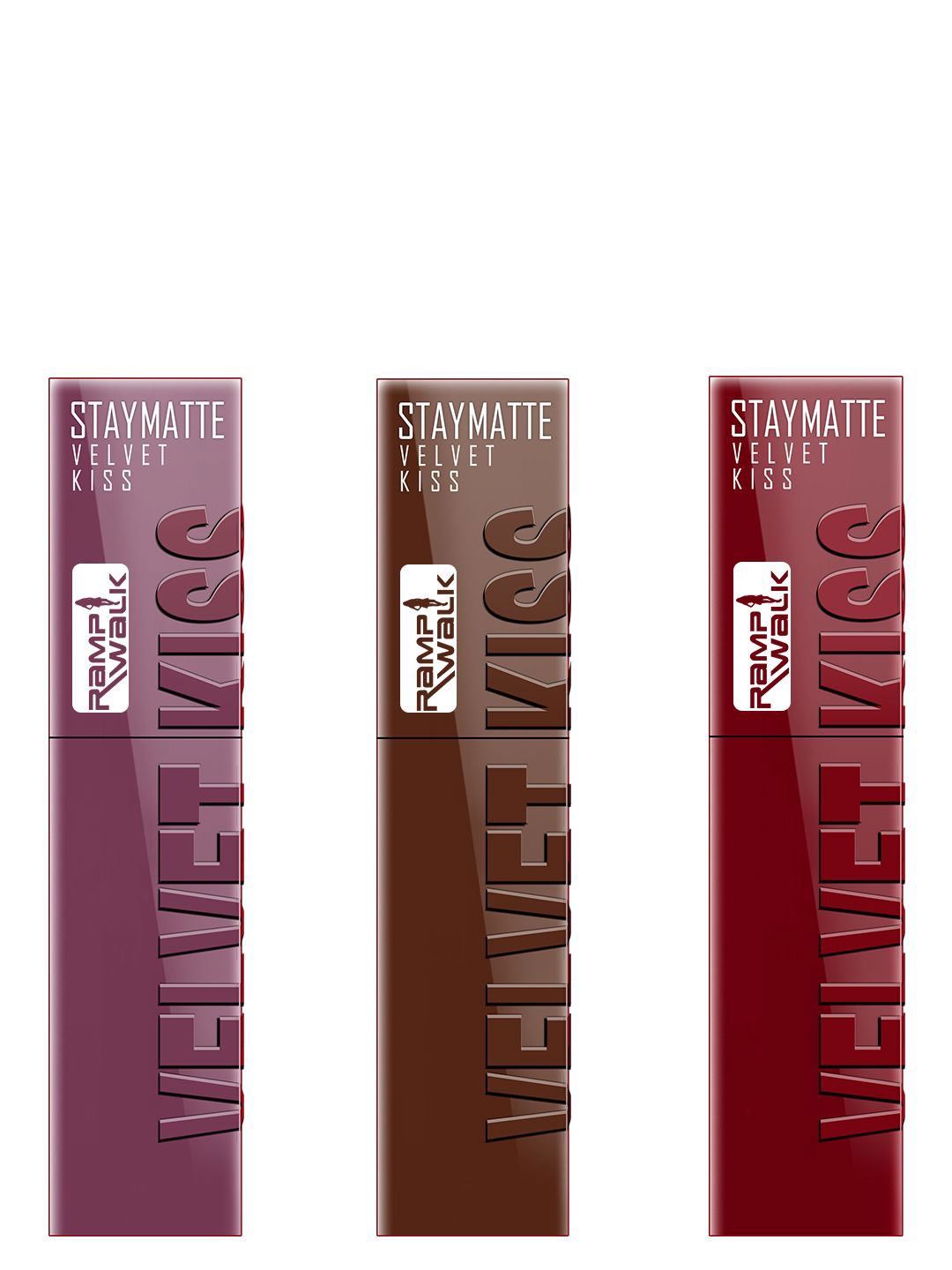 Ramp Walk Velvet Kiss Set Of 3 Waterproof Liquid Lipstick - 3.5 ml Each- Shade - 6 - 7 - 9, Brown
Ramp Walk Velvet Kiss Set Of 3 Waterproof Liquid Lipstick - 3.5 ml Each- Shade - 6 - 7 - 9, Brown