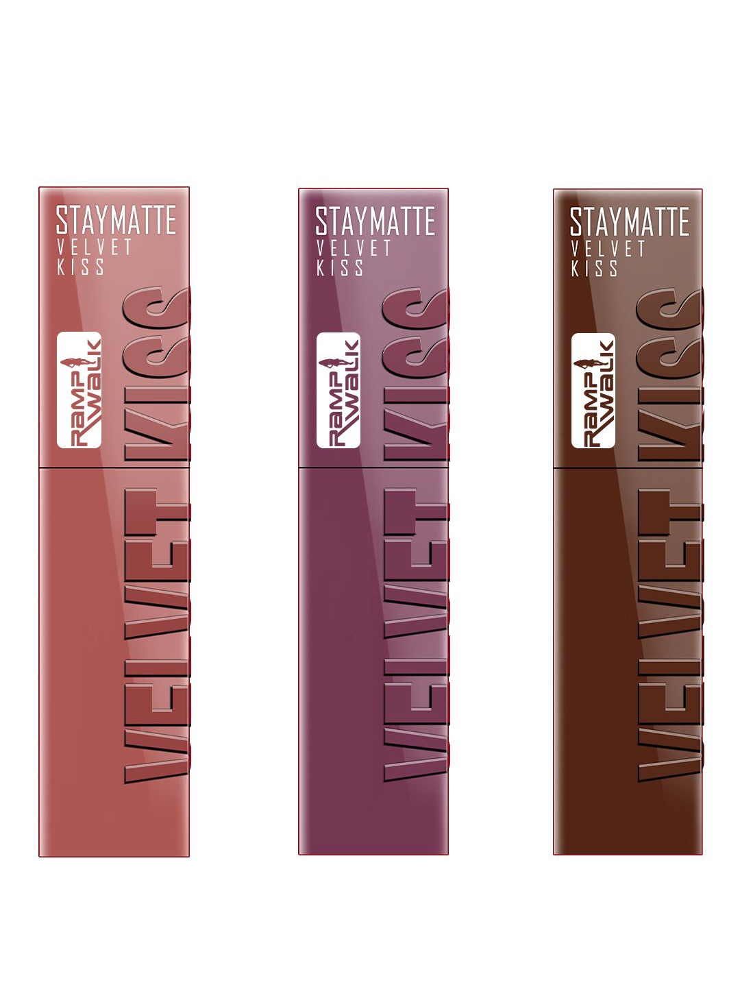 Ramp Walk Set of 3 Velvet Kiss Waterproof Liquid Lipstick - 3.5 ml Each - Shade 5 - 6 & 7, Nude
Ramp Walk Set of 3 Velvet Kiss Waterproof Liquid Lipstick - 3.5 ml Each - Shade 5 - 6 & 7, Nude