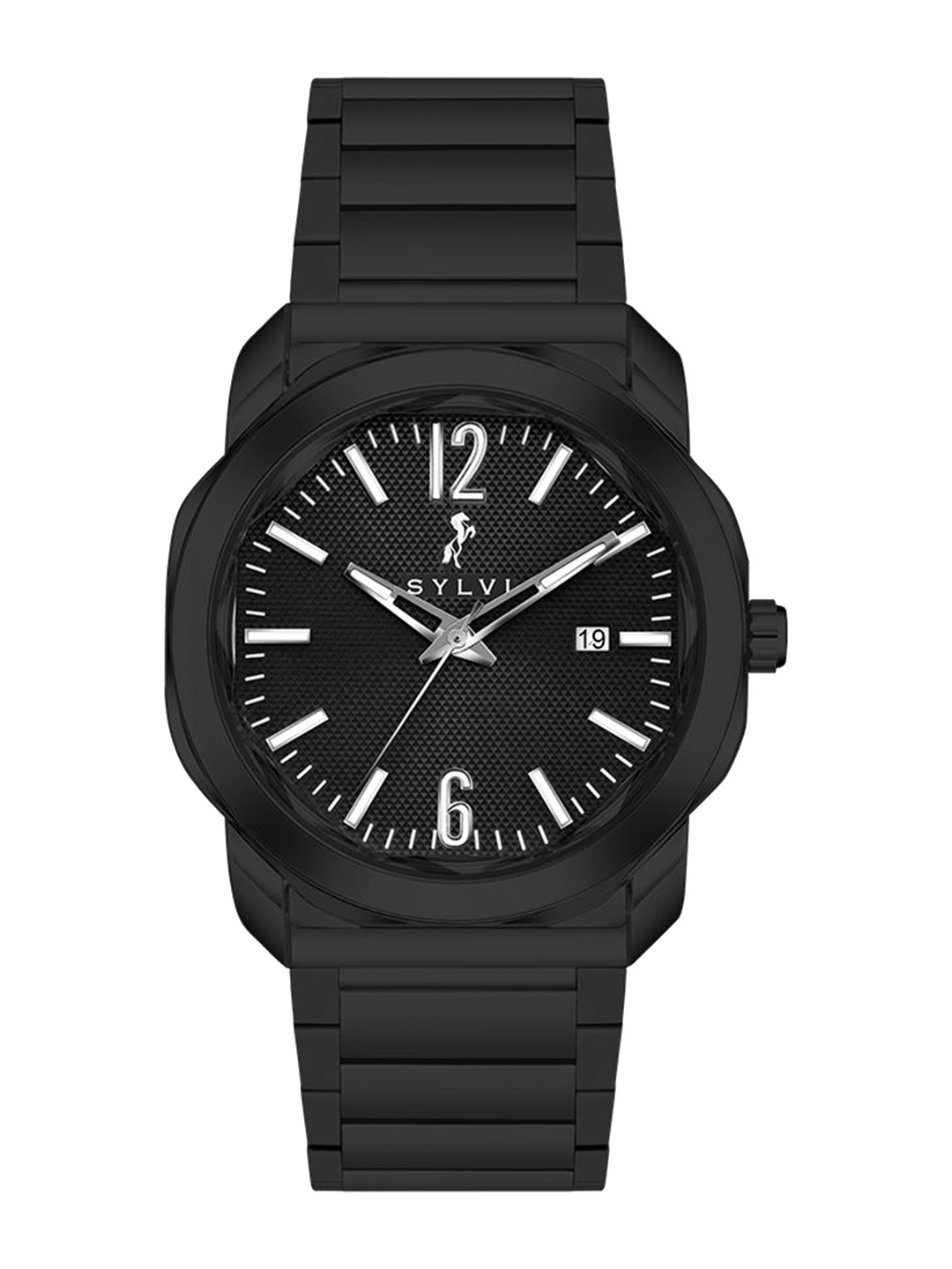 Sylvi Men Patterned Dial & Stainless Steel Straps Analogue Multi Function Watch ELY-blk-blk, Black
Sylvi Men Patterned Dial & Stainless Steel Straps Analogue Multi Function Watch ELY-blk-blk, Black