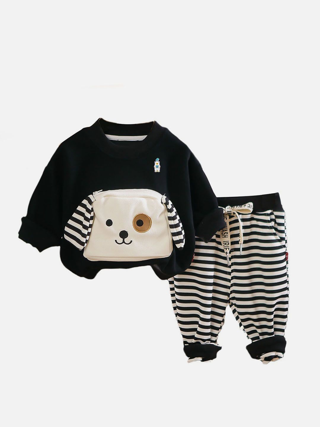 Little Surprise Box LLP Kids Doggy Eye Patch & Striped Sweatshirt & Trouser Clothing Set, Black
Little Surprise Box LLP Kids Doggy Eye Patch & Striped Sweatshirt & Trouser Clothing Set, Black