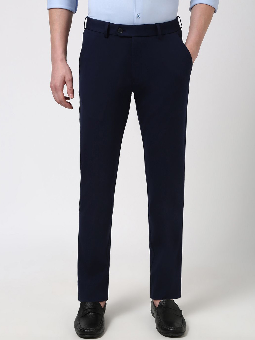 Peter England Men Slim Fit Trousers, Navy blue
Peter England Men Slim Fit Trousers, Navy blue