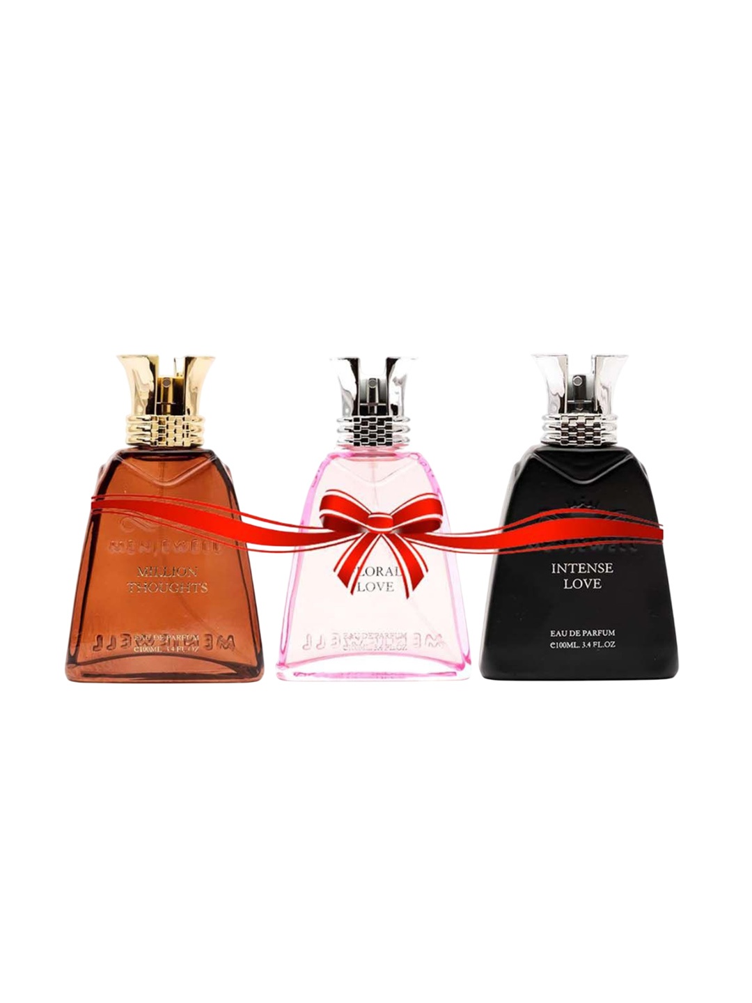 Menjewell Set Of 3 Intense Love, Floral Love & Million Thoughts Eau De Parfum -100 ml Each, Multi
Menjewell Set Of 3 Intense Love, Floral Love & Million Thoughts Eau De Parfum -100 ml Each, Multi