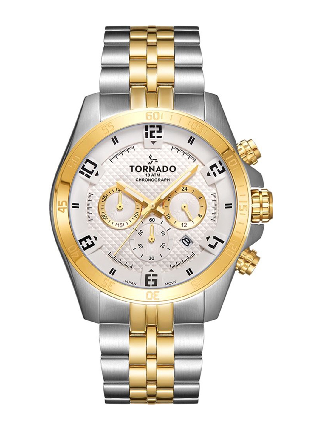 TORNADO Men Dial & Stainless Steel Bracelet Style Straps Analogue Chronograph Watch T3149B-TBTW, White
TORNADO Men Dial & Stainless Steel Bracelet Style Straps Analogue Chronograph Watch T3149B-TBTW, White