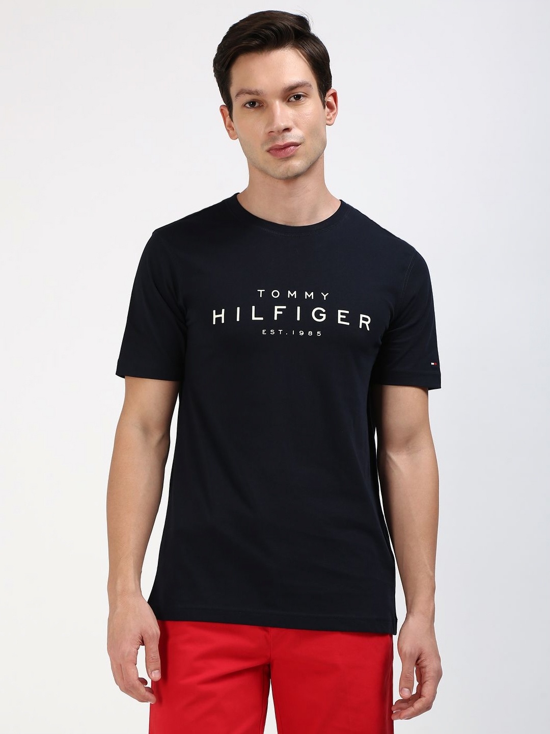Tommy Hilfiger Men Typography Printed Round Neck Cotton T-shirt, Navy blue
Tommy Hilfiger Men Typography Printed Round Neck Cotton T-shirt, Navy blue
