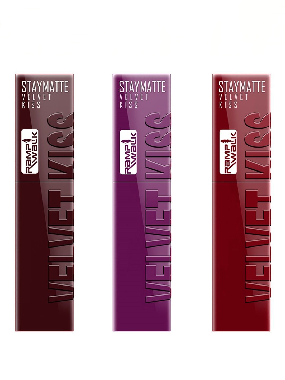 Ramp Walk Set Of 3 Velvet Kiss Liquid Lipstick - 3.5ml Each Maroon- Wine- Bright Maroon, Brown
Ramp Walk Set Of 3 Velvet Kiss Liquid Lipstick - 3.5ml Each Maroon- Wine- Bright Maroon, Brown