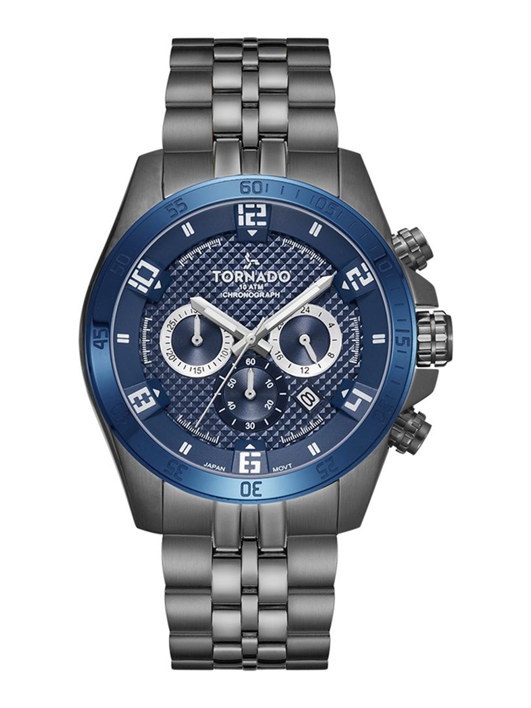 TORNADO Men Dial & Stainless Steel Bracelet Style Straps Analogue Chronograph Watch T3149B-XBXL, Blue
TORNADO Men Dial & Stainless Steel Bracelet Style Straps Analogue Chronograph Watch T3149B-XBXL, Blue