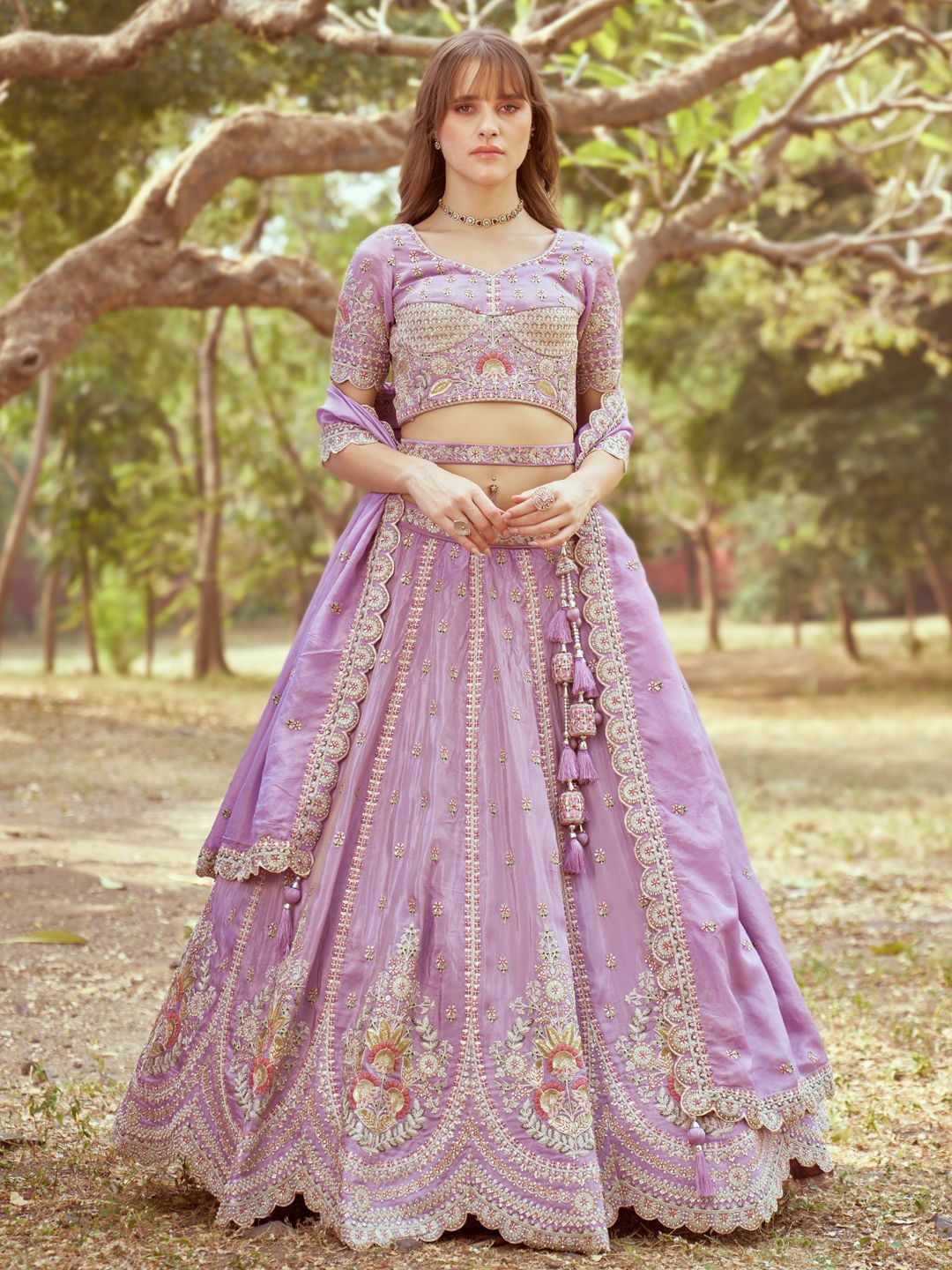 panchhi Embellished Beads & Stones Semi-Stitched Lehenga & Unstitched Blouse With Dupatta, Lavender
panchhi Embellished Beads & Stones Semi-Stitched Lehenga & Unstitched Blouse With Dupatta, Lavender
