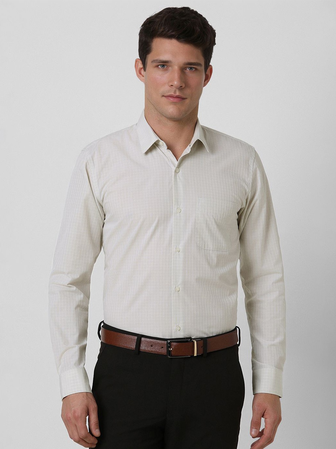 Peter England Men Slim Fit Spread Collar Micro Checked Cotton Formal Shirt, Off white
Peter England Men Slim Fit Spread Collar Micro Checked Cotton Formal Shirt, Off white