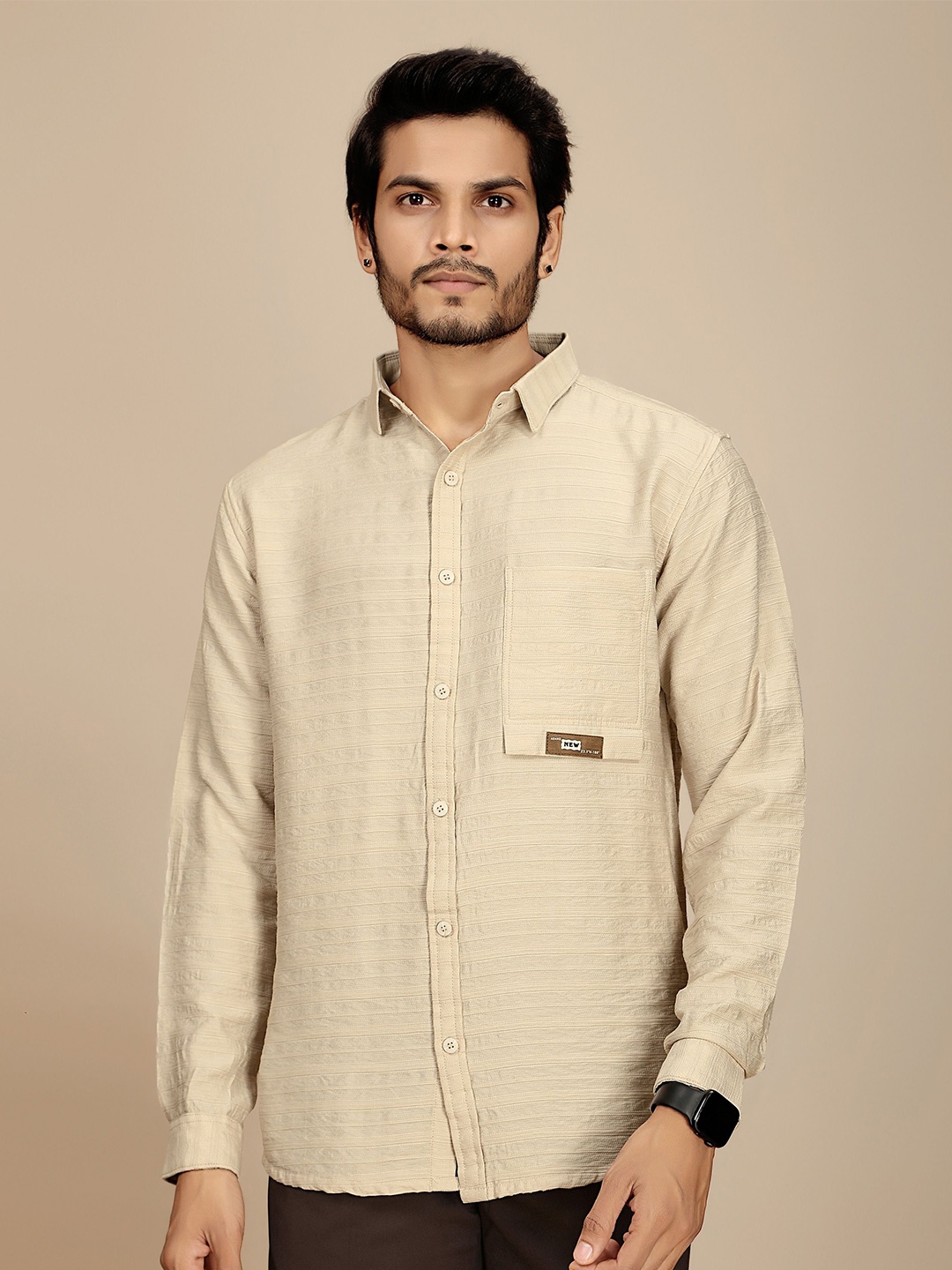 JOSE N POSE Men Premium Tailored Fit Spread Collar Horizontal Striped Casual Shirt, Beige
JOSE N POSE Men Premium Tailored Fit Spread Collar Horizontal Striped Casual Shirt, Beige
