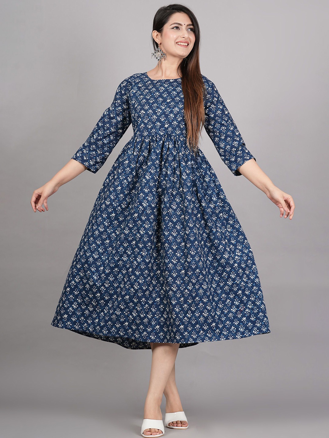 SITA FASHION HUB Women Floral Printed Maternity Pure Cotton Fit & Flare Midi Ethnic Dress, Blue
SITA FASHION HUB Women Floral Printed Maternity Pure Cotton Fit & Flare Midi Ethnic Dress, Blue