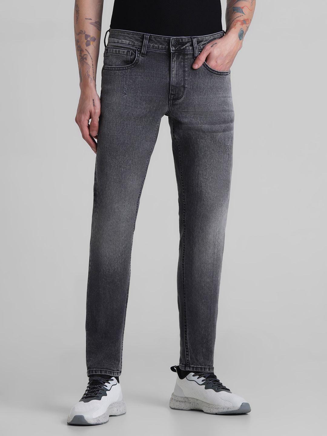 Jack & Jones Men Slim Fit Mid-Rise Mildly Distressed Heavy Fade Stretchable Jeans, Black
Jack & Jones Men Slim Fit Mid-Rise Mildly Distressed Heavy Fade Stretchable Jeans, Black