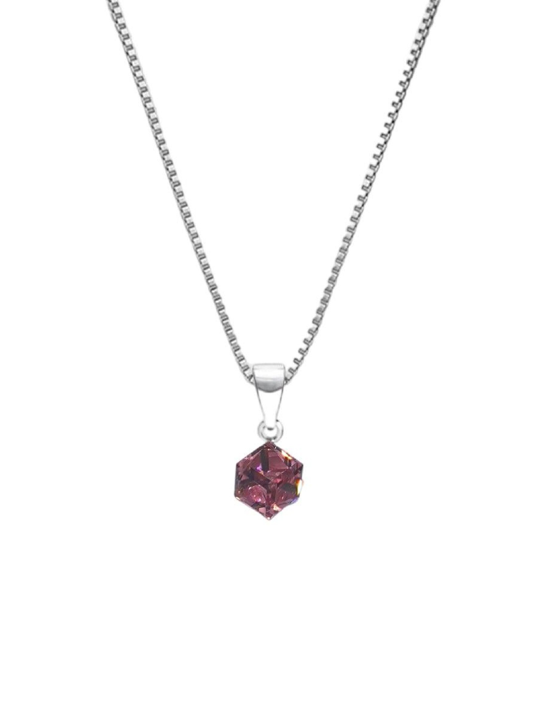 De Flossy Silver 925 Sterling Silver Crystal-Studded Diamond-Shaped Pendant With Chain
De Flossy Silver 925 Sterling Silver Crystal-Studded Diamond-Shaped Pendant With Chain
