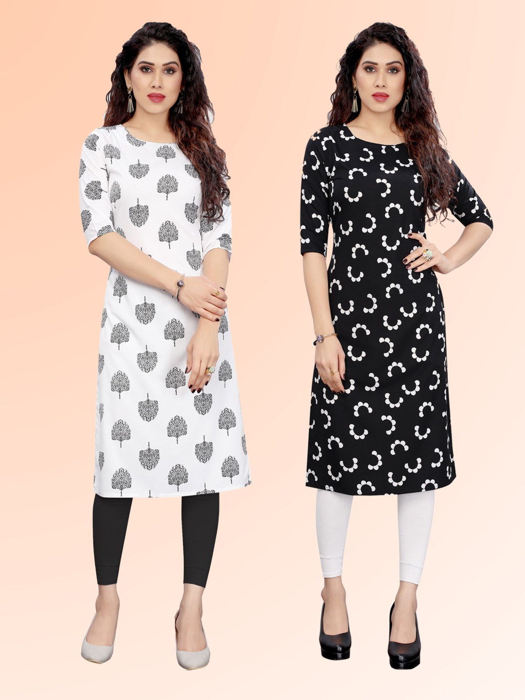 KETAKI FASHION Selection Of 2 Abstract Printed Round Neck Straight Kurtas, Black
KETAKI FASHION Selection Of 2 Abstract Printed Round Neck Straight Kurtas, Black