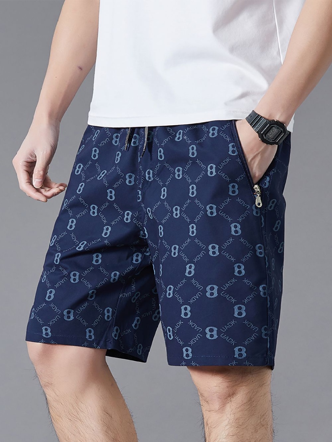 StyleCast x Revolte Men Typography Printed Mid-Rise Regular Fit Cotton Shorts, Navy blue
StyleCast x Revolte Men Typography Printed Mid-Rise Regular Fit Cotton Shorts, Navy blue