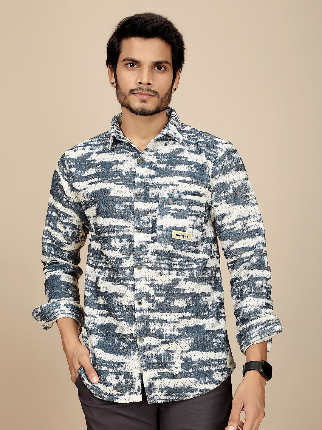 JOSE N POSE Men Premium Tailored Fit Spread Collar Abstract Printed Casual Shirt, Off white
JOSE N POSE Men Premium Tailored Fit Spread Collar Abstract Printed Casual Shirt, Off white