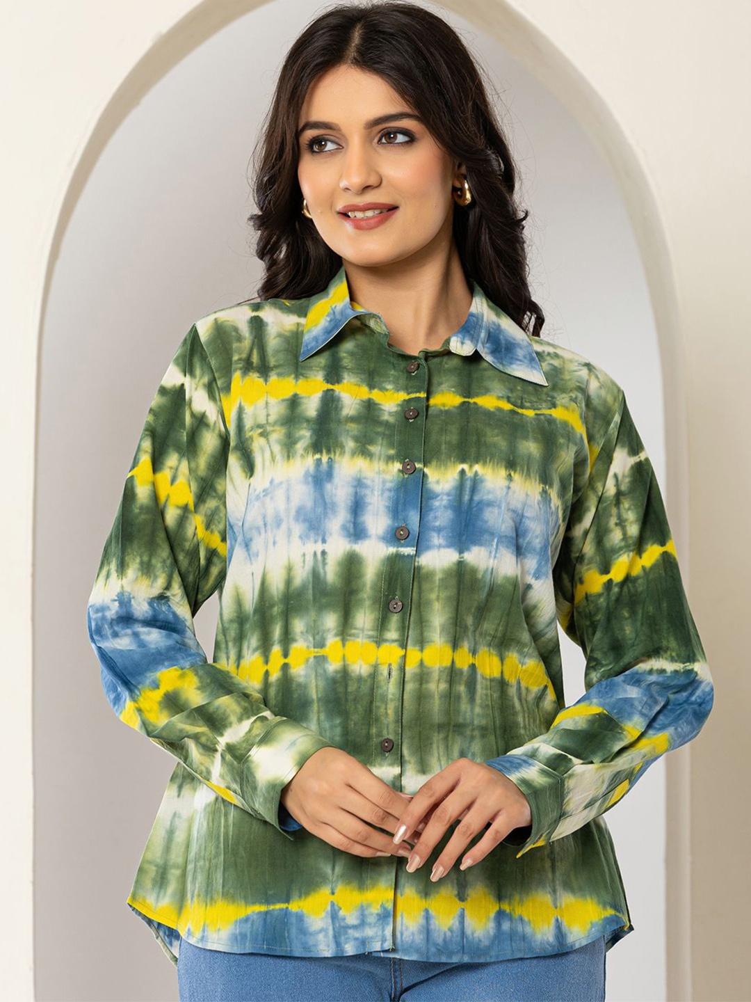 Eco Clothing Women Classic Relaxed Fit Spread Collar Dyed Cotton Casual Shirt, Green
Eco Clothing Women Classic Relaxed Fit Spread Collar Dyed Cotton Casual Shirt, Green