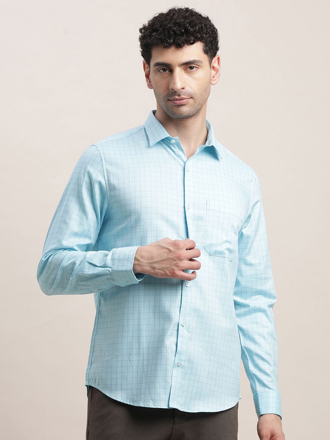 Turtle Men Standard Slim Fit Spread Collar Grid Tattersall Checked Cotton Formal Shirt, Blue
Turtle Men Standard Slim Fit Spread Collar Grid Tattersall Checked Cotton Formal Shirt, Blue