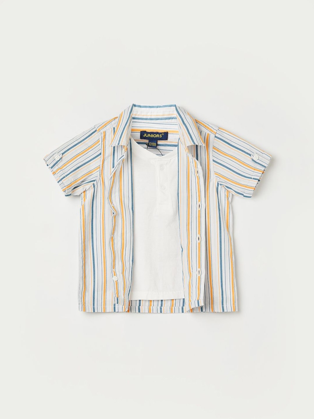 Juniors by Lifestyle Boys Cutaway Collar Multi Striped Cotton Casual Shirt, Off white
Juniors by Lifestyle Boys Cutaway Collar Multi Striped Cotton Casual Shirt, Off white