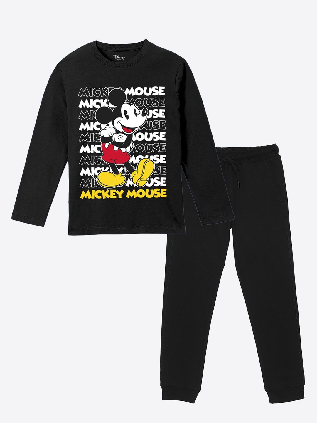 YK Disney Boys Mickey Mouse Printed Round Neck Pure Cotton T-Shirt With Jogger, Black
YK Disney Boys Mickey Mouse Printed Round Neck Pure Cotton T-Shirt With Jogger, Black