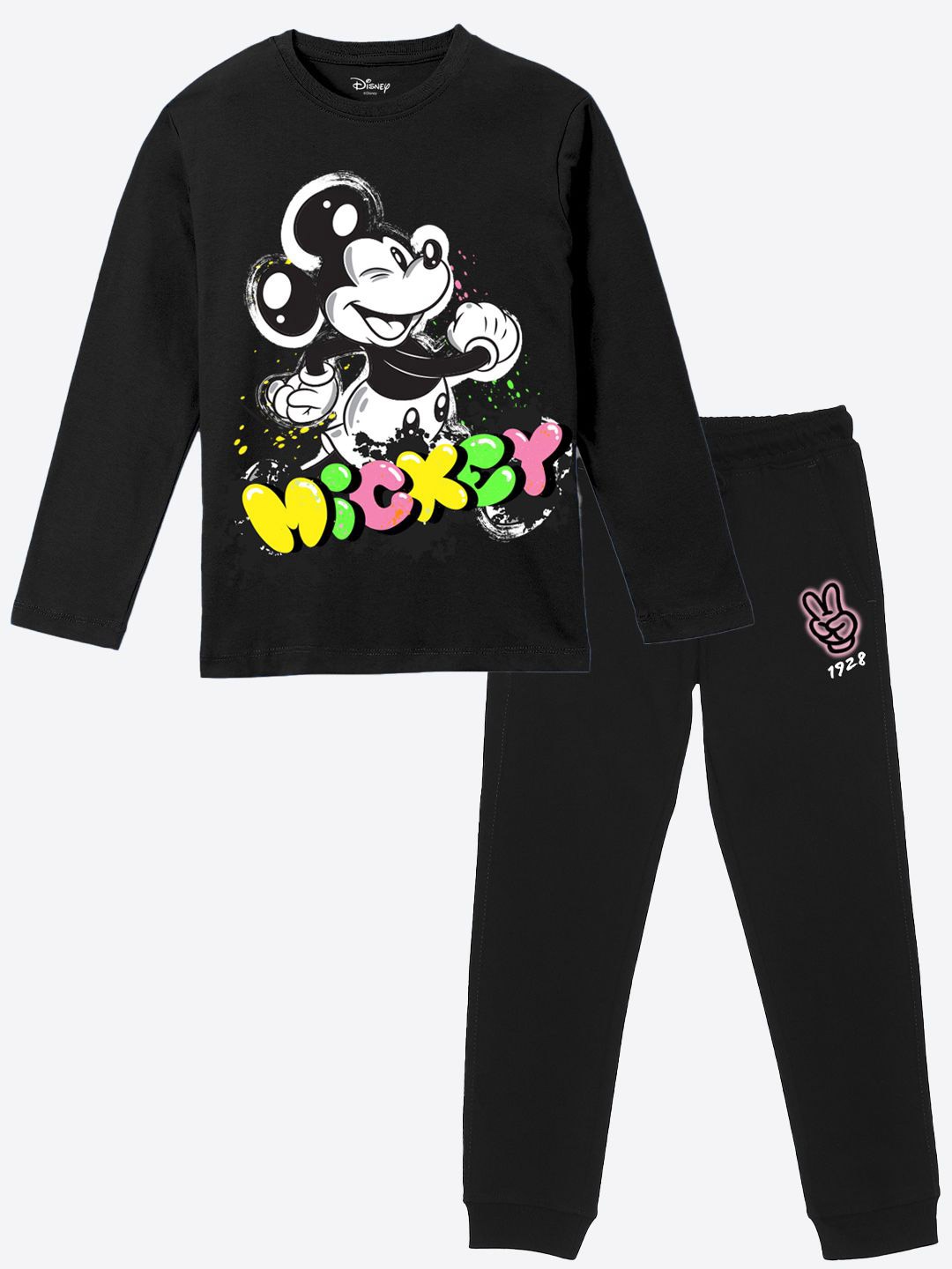 YK Disney Boys Mickey Mouse Printed Round Neck Pure Cotton T-Shirt With Jogger, Black
YK Disney Boys Mickey Mouse Printed Round Neck Pure Cotton T-Shirt With Jogger, Black