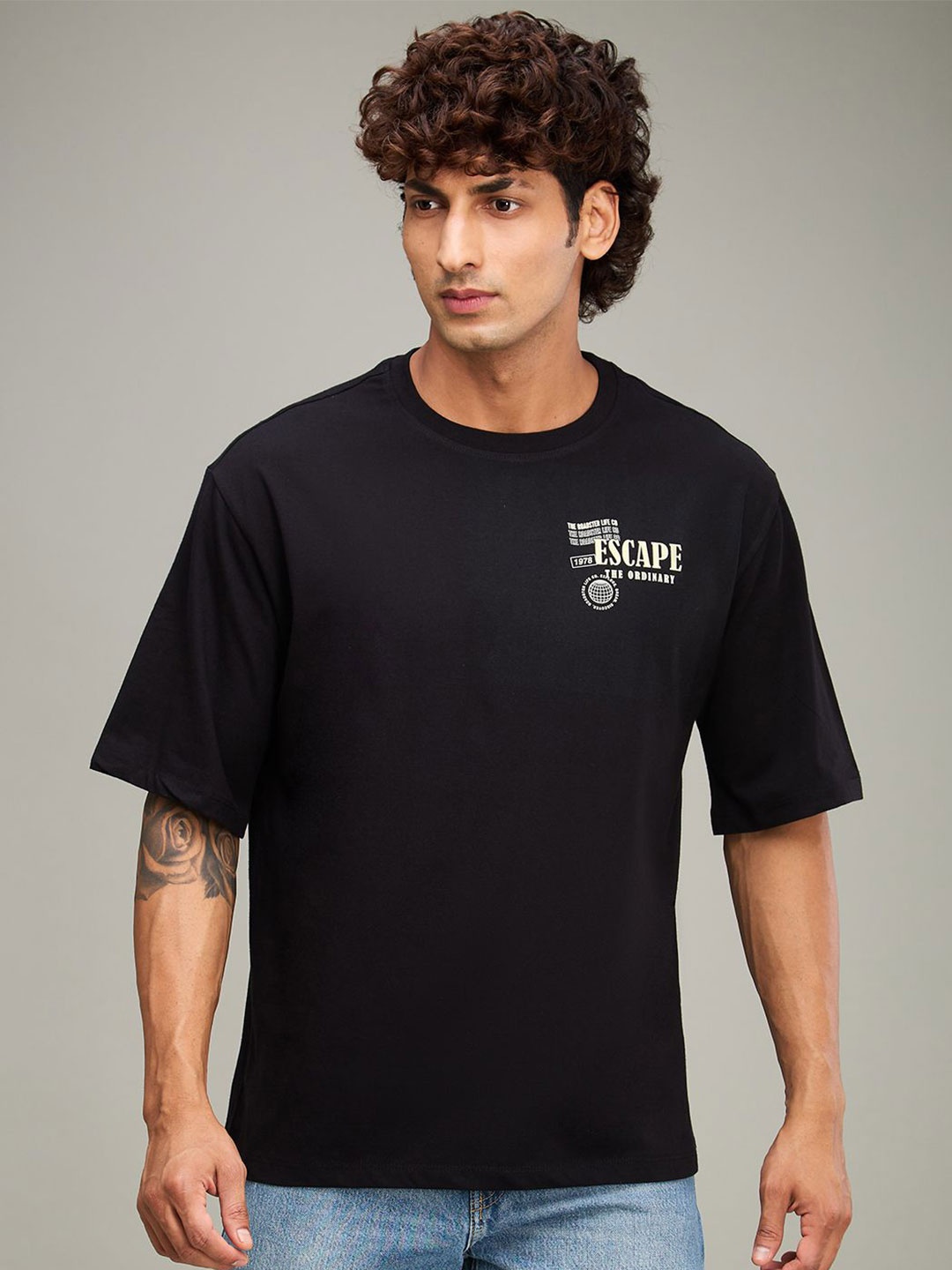 The Roadster Lifestyle Co Printed Pure Cotton Relaxed Fit Short Sleeve T-Shirt, Black
The Roadster Lifestyle Co Printed Pure Cotton Relaxed Fit Short Sleeve T-Shirt, Black