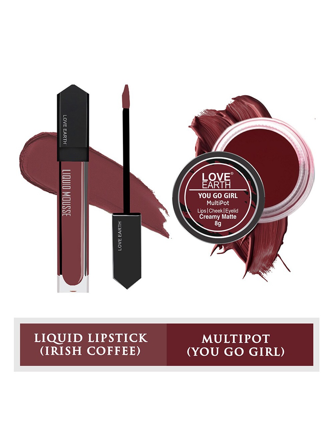 LOVE EARTH 2-Pcs Mousse Lipstick & Creme Matte Multipot - Irish Coffee- You Go Girl, Pink
LOVE EARTH 2-Pcs Mousse Lipstick & Creme Matte Multipot - Irish Coffee- You Go Girl, Pink
