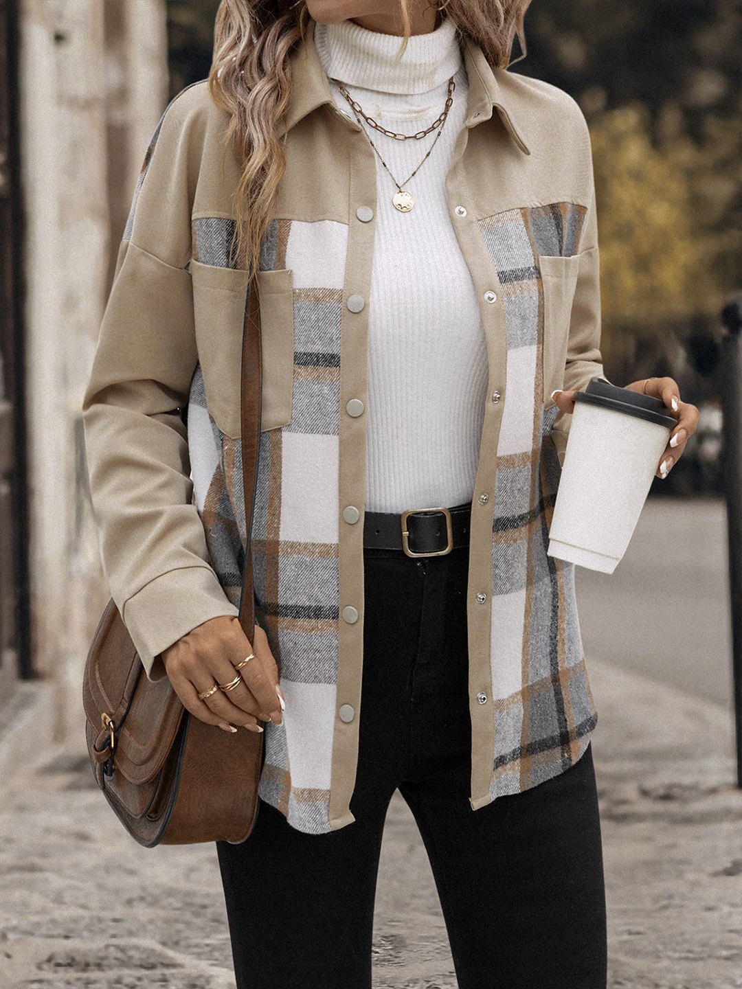 DressBerry Women Tartan Checks Spread Collar Drop-Shoulder Sleeves Longline Shirt, Khaki
DressBerry Women Tartan Checks Spread Collar Drop-Shoulder Sleeves Longline Shirt, Khaki