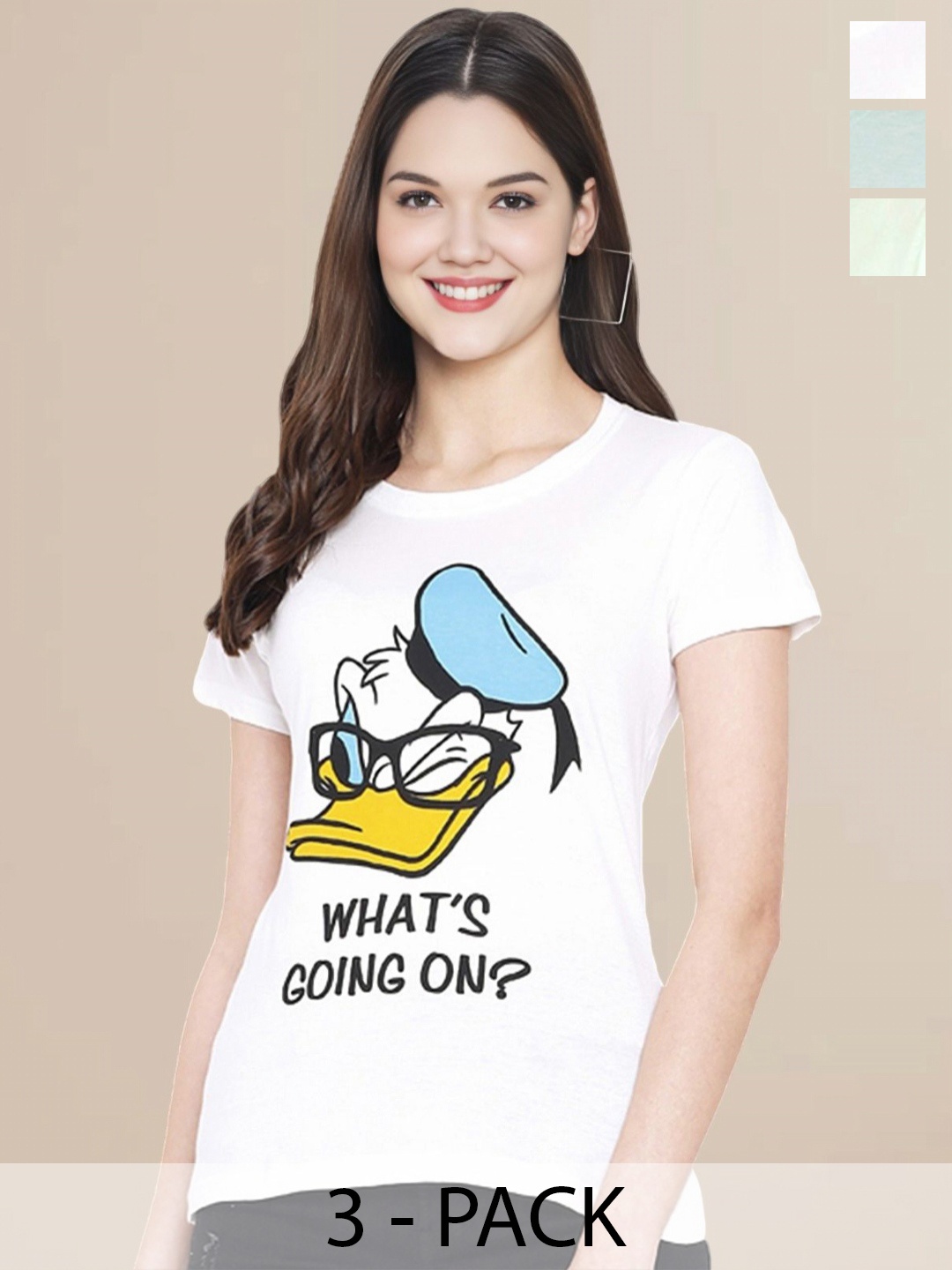 Metronaut Women Pack Of 3 Typography Printed Round Neck Cotton Donald Duck T-shirts, Lime green
Metronaut Women Pack Of 3 Typography Printed Round Neck Cotton Donald Duck T-shirts, Lime green