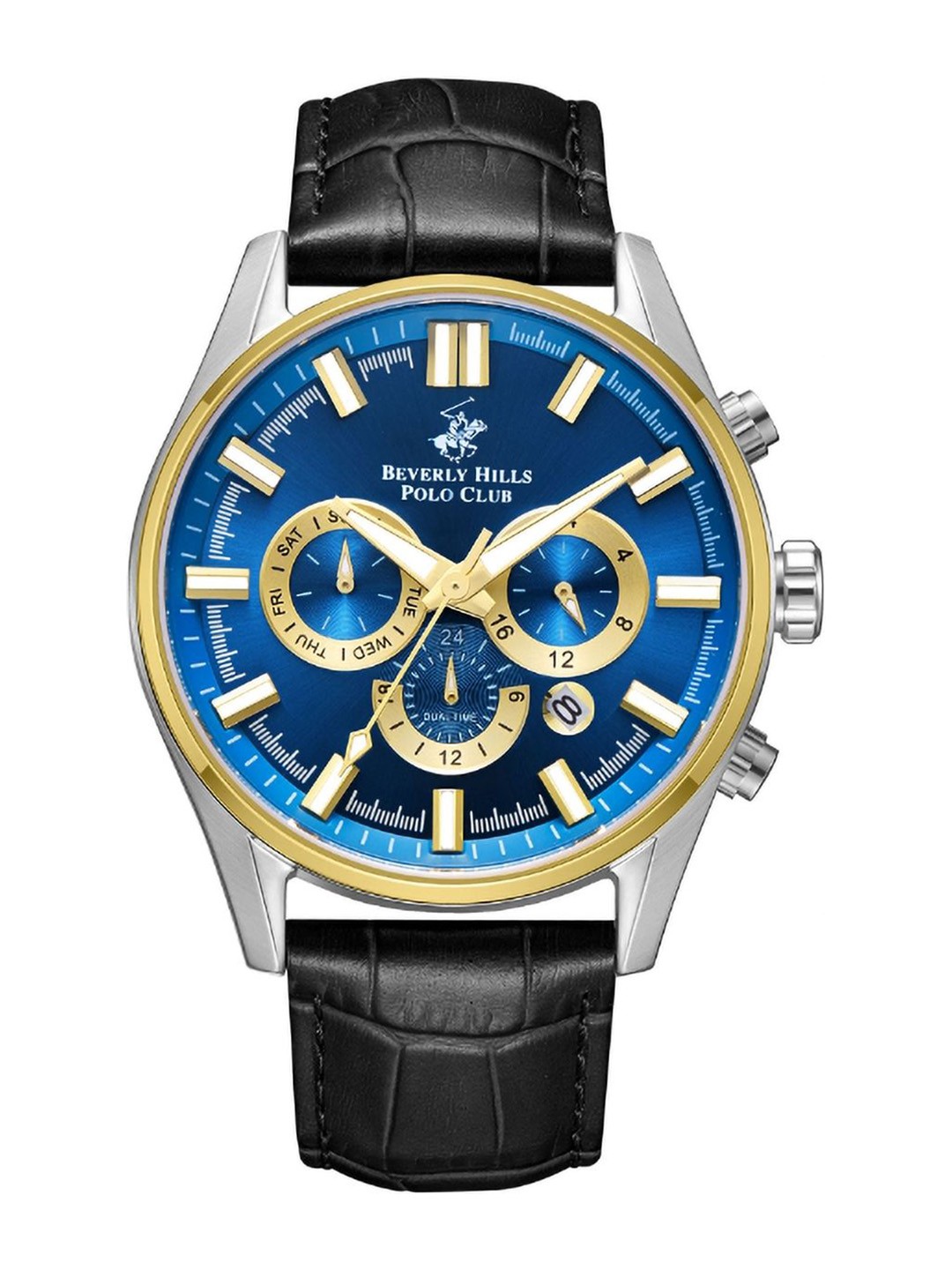 Beverly Hills Polo Club Men Patterned Dial & Leather Analogue Multi Function Watch, Blue
Beverly Hills Polo Club Men Patterned Dial & Leather Analogue Multi Function Watch, Blue