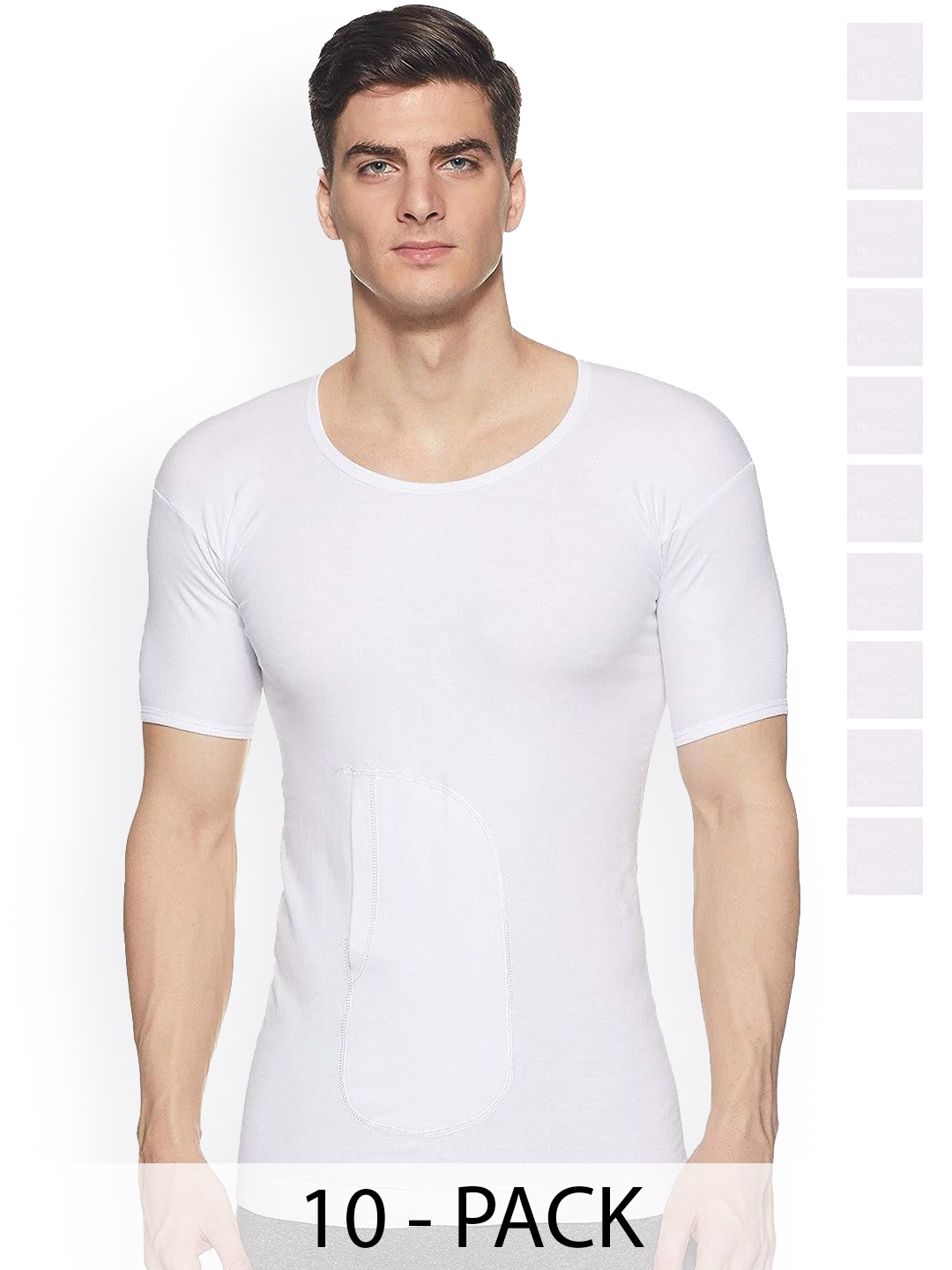 AMUL COMFY Pack Of 10 Pure Cotton Innerwear Vests Comfy-Interlock-PKT-White-RNS-10-90
AMUL COMFY Pack Of 10 Pure Cotton Innerwear Vests Comfy-Interlock-PKT-White-RNS-10-90