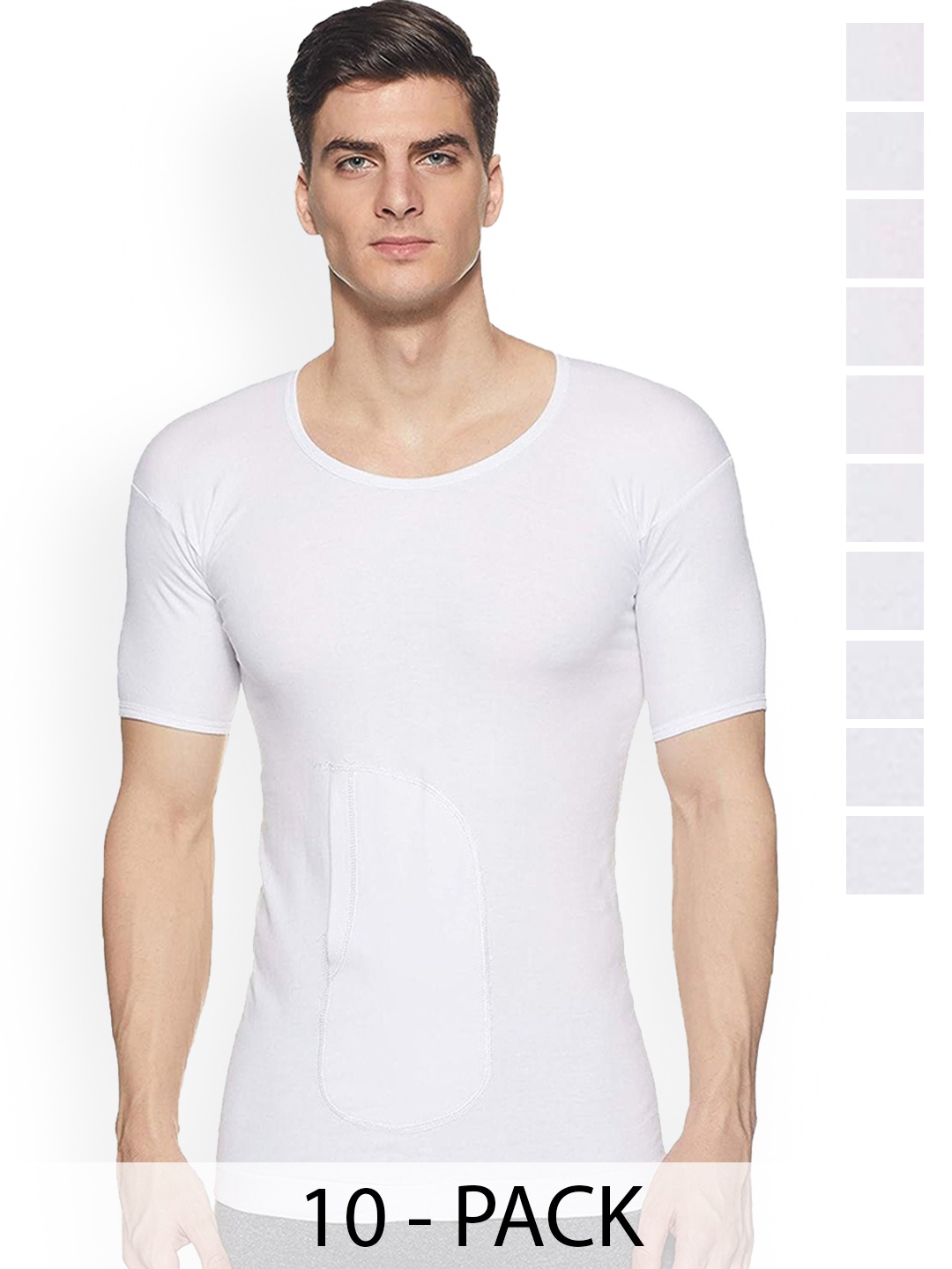 AMUL COMFY Pack Of 10 Pure Cotton Innerwear Vests Comfy-Interlock-PKT-White-RNS-10-95
AMUL COMFY Pack Of 10 Pure Cotton Innerwear Vests Comfy-Interlock-PKT-White-RNS-10-95
